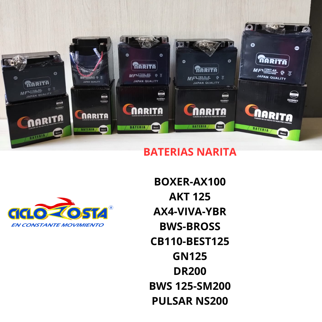 BATERIAS PARA BOXER  -AX4  BWIS-AKT 125 Y MAS MOTOS